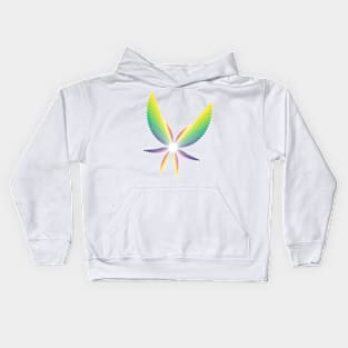 Rainbow Angel Seraphim | Flying Six Wing Bar Chart White Kids Hoodie